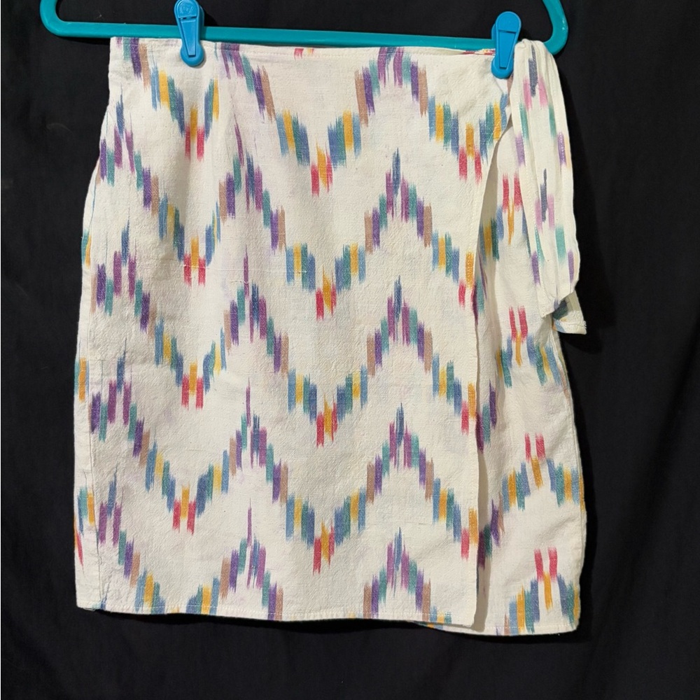 Vintage 90s Preston & York Cream Wrap Mini Skirt Casual